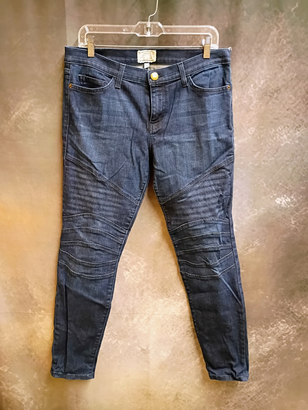 Current/Elliott Women's Dark Blue Moto Ankle Skinny Jeans - Size 31